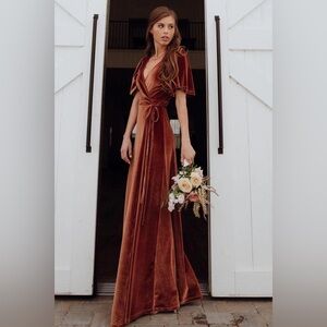 Baltic Born Rust Velvet Maxi Dress